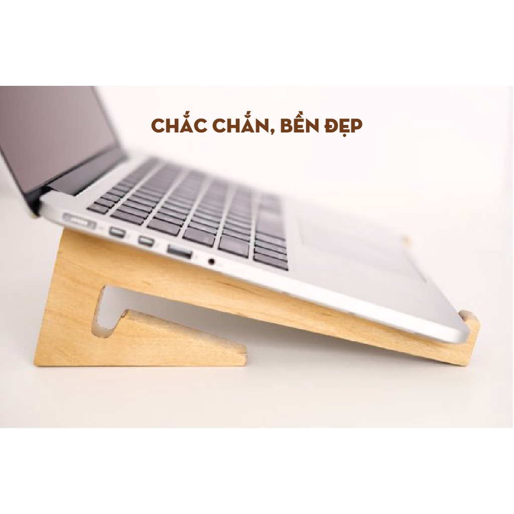 Giá Đỡ Laptop Gỗ Để Bàn Tản Nhiệt Tự Nhiên Giá Đỡ Ipad Chống Mỏi Cổ Gấp Gọn Dành Cho Macbook Ipad Tablet