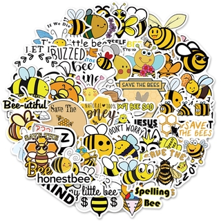 50 Miếng dán hình con ong hoạt hình dễ thương trang trí laptop chống thấm nước