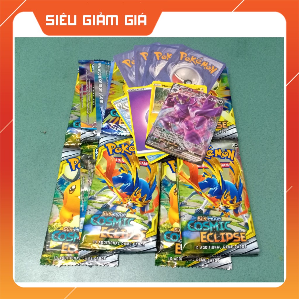 Combo 1 Dây Thẻ Bài Giấy Pokemon 12 Gói - Gói gồm 8 Thẻ