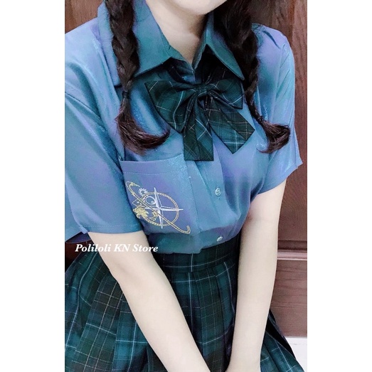 Áo sơ mi/blouse phối JK blingbling hãng Loveless Hourglass