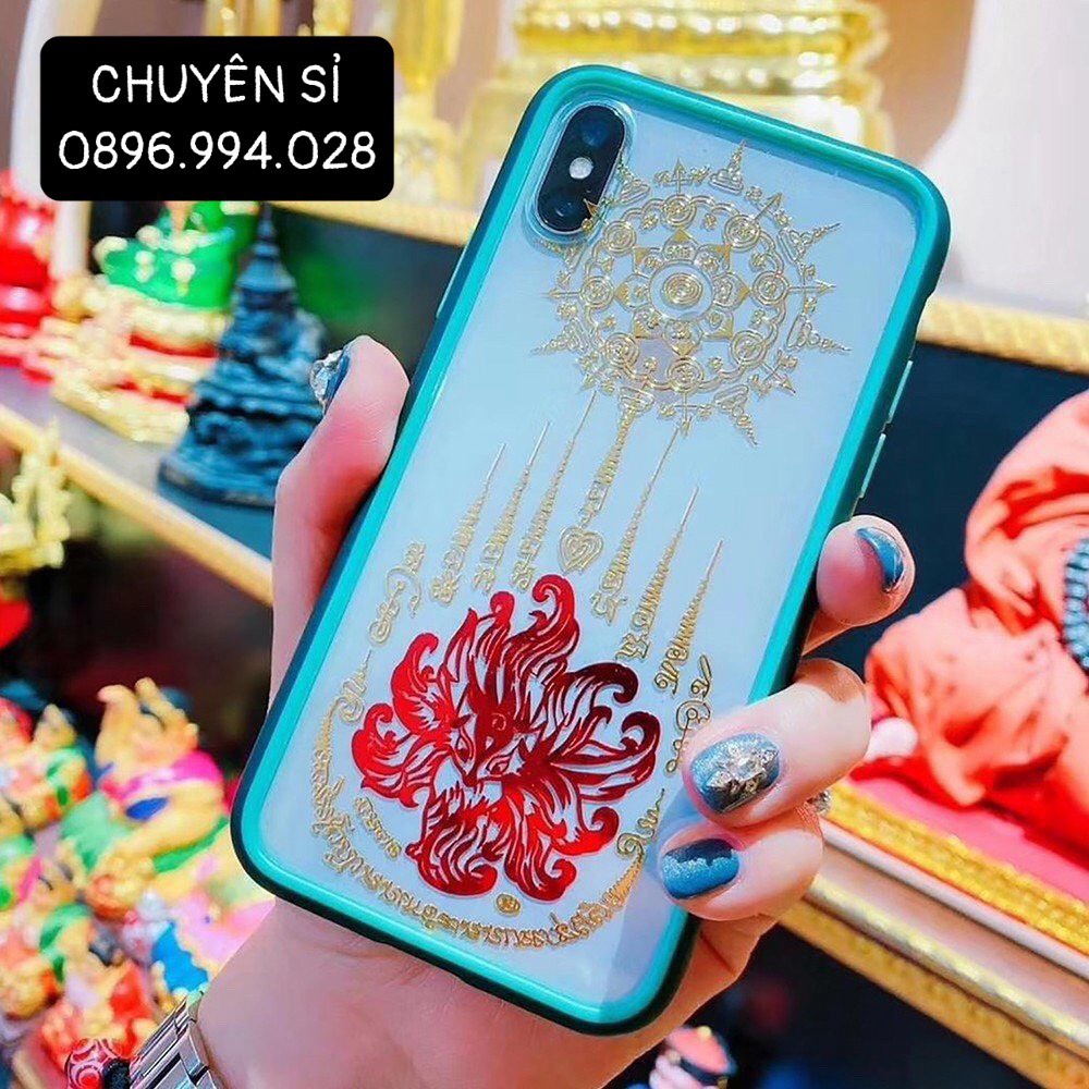 Bộ 2 linh phù thái lan HỒ LY 9 ĐUÔI + HOA SEN KHAI VẬN bình an tình duyên tài lộc dán điện thoại