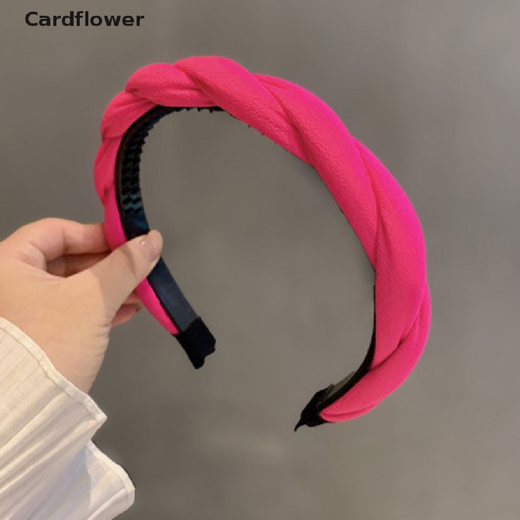 &lt; Cardflower &gt; Băng Đô Cài Tóc Màu Trơn Họa Tiết Gấp Đôi Thời Trang Đang Giảm Giá