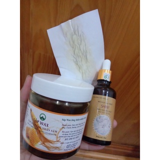 Combo Sáp Wax Nhân Sâm Kèm Mỡ Trăn Shiny Handmade(tặng kèm giấy và que wax)