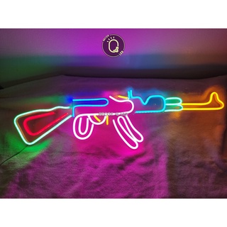 Đèn Led Neon hình  súng AK 12v trang trí,đèn gaming,đèn trang trí,đèn decor lung linh