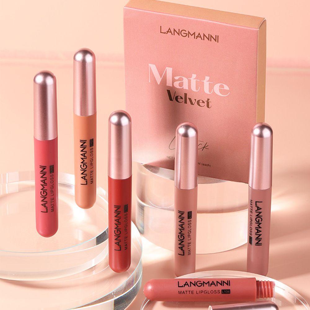 NIUYOU Set 6 Son Môi Lâu Trôi Dưỡng Ẩm Màu Sắc Quyến Rũ