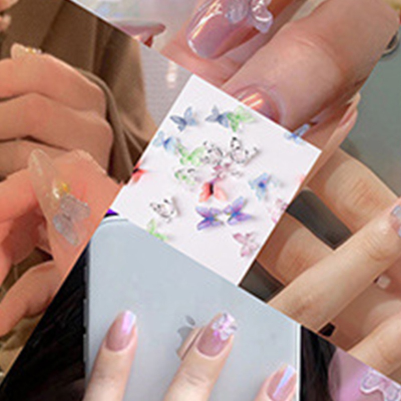 Hộp 12 Ngăn Đựng Phụ Kiện Trang Trí Móng Tay Hình Cà Vạt Gấu 3D Xinh Xắn