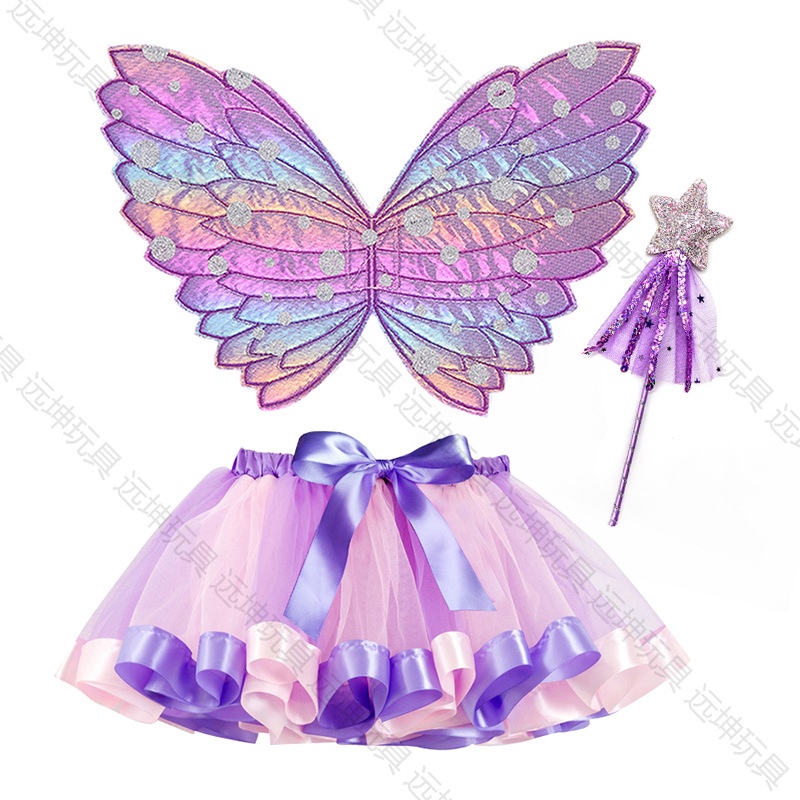 Bộ Phụ Kiện Hóa Trang Halloween Cánh Thiên Thần Nhiều Màu Sắc Cho Bé