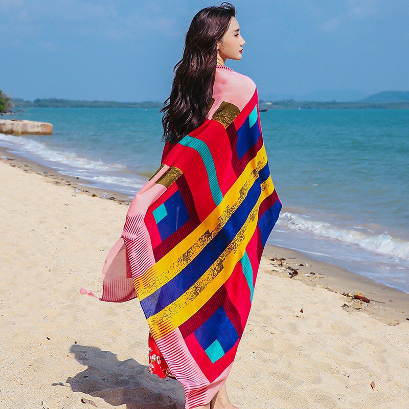 Khăn Choàng Đi Biển  Hàng Cao Cấp, khăn đi biển đẹp