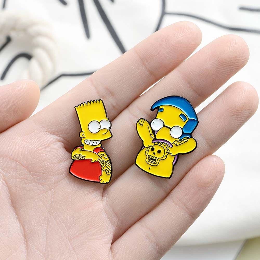 Trâm Cài Áo Hình Hoạt Hình Simpson Bằng Men Cho Nữ VANES1 Meme Milhouse Bart Bart