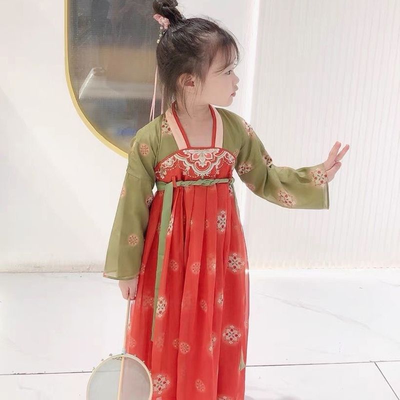 Đầm Hán Phục Phong Cách Trung Hoa Cổ Điển Toàn Diện Cho Bé Gái