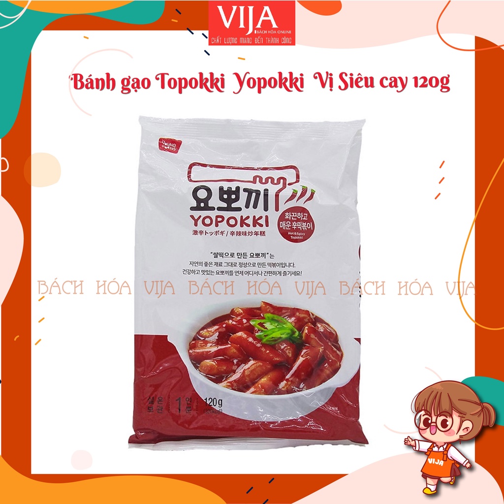 Bánh gạo Topokki YOPOKKI Dạng Gói Vị Siêu cay 120g
