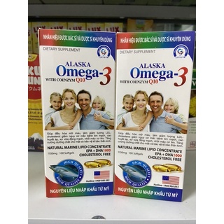 Viên dầu cá Omega3 Alaska with coenzym Q10 lọ 100 viên