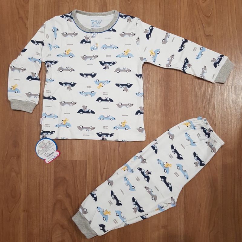 Nhiều màu Bộ bông dài cổ trụ bé trai/bé gái Hello B&B size 1-10 bé 6-35kg HelloBB | ShopHelloBB