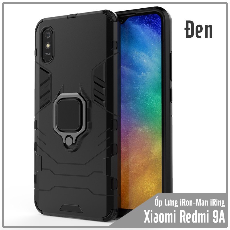 Ốp lưng cho Xiaomi Redmi 9A iRON - MAN IRING Nhựa PC cứng viền dẻo chống sốc