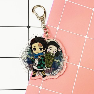 ( Ngẫu nhiên ) Móc khóa mica trong acrylic KIMETSU NO YAIBA THANH GƯƠM DIỆT QUỶ anime chibi