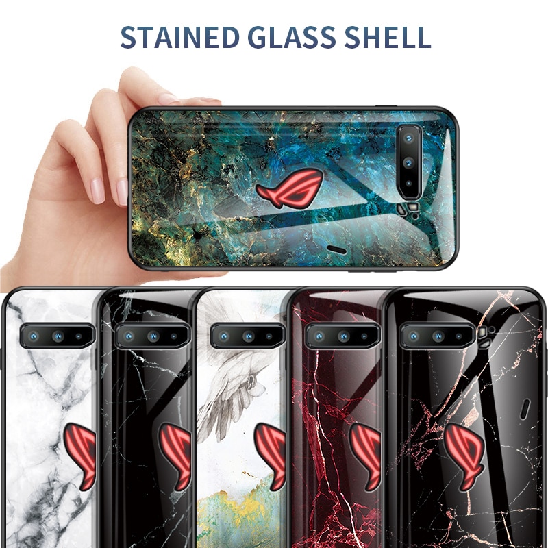Ốp Lưng Tích Hợp Kính Cường Lực Họa Tiết Cẩm Thạch Cho Asus Rog Phone 3 5g