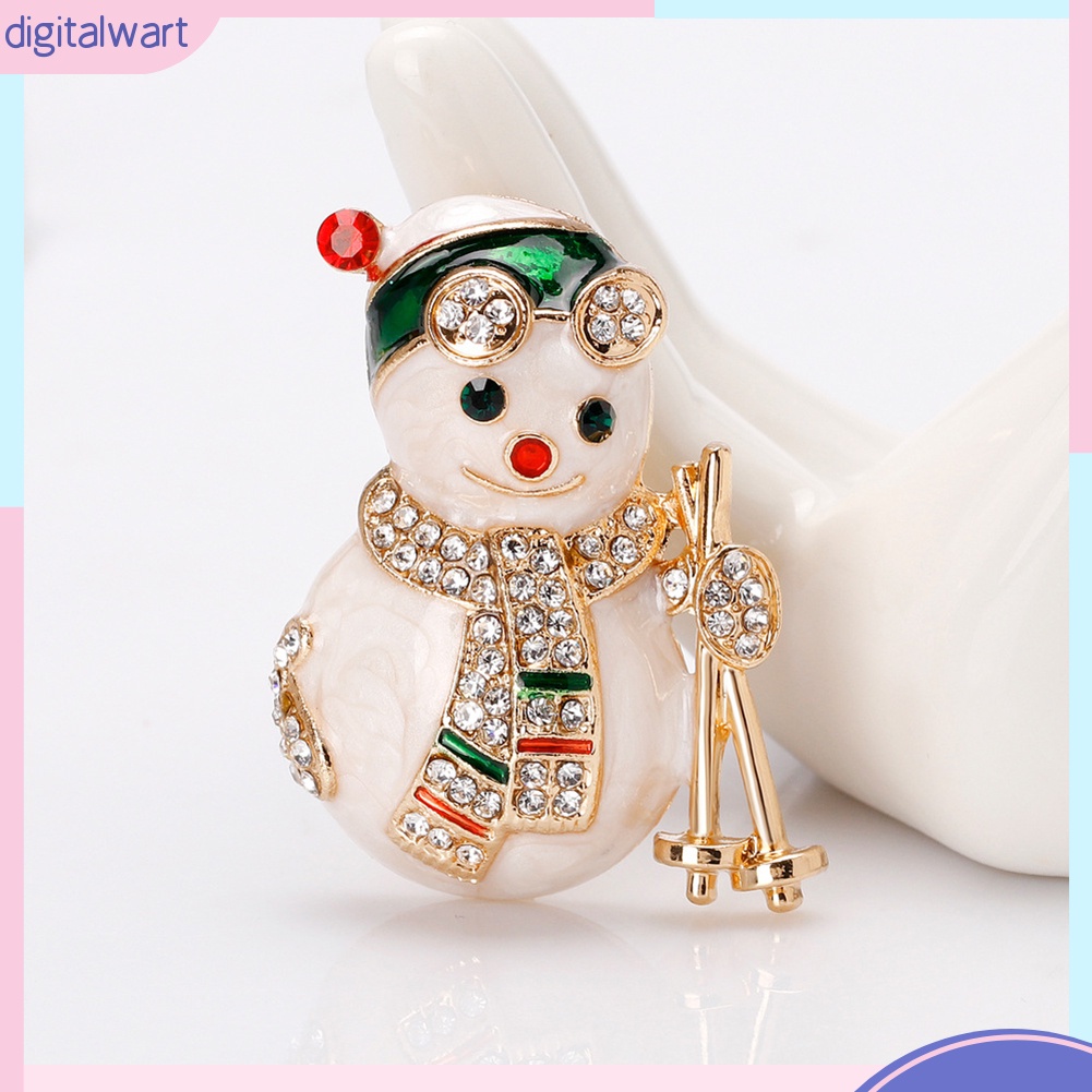 Trâm Cài Áo Hình Người Tuyết Đính Đá Lấp Lánh