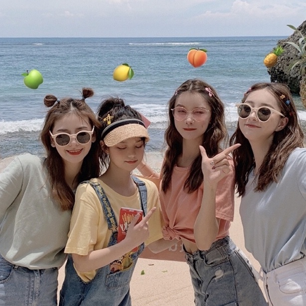 Kính đôi UNISEX tròn 2 màu nâu - trắng