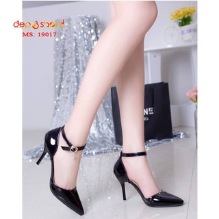 Sandal cao gót bit mũi gót nhọn 7 phân có big size MS19017