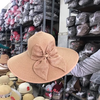 NÓN CÓI ĐI BIỂN ĐÍNH NƠ SÀNH ĐIỆU CHO NỮ (GIÁ BÈO NHÈO)