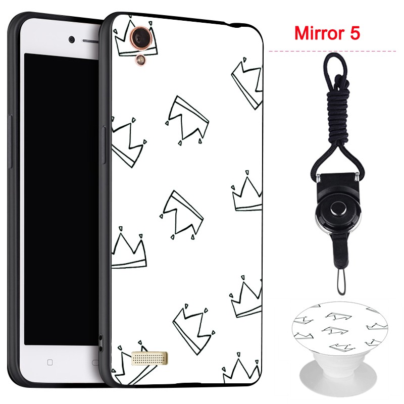 Ốp Lưng Silicon Mềm In Hình Có Giá Đỡ Và Dây Đeo Cho Oppo Mirror 5 / R1201