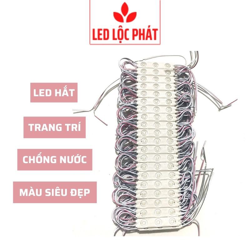 Bóng Đèn Led 3 Mắt 12V Chống Nước Trang Trí Bảng Hiệu Ngoài Trời, Đèn Led Hắt 3 Bóng 12V Siêu Sáng Kín Nước