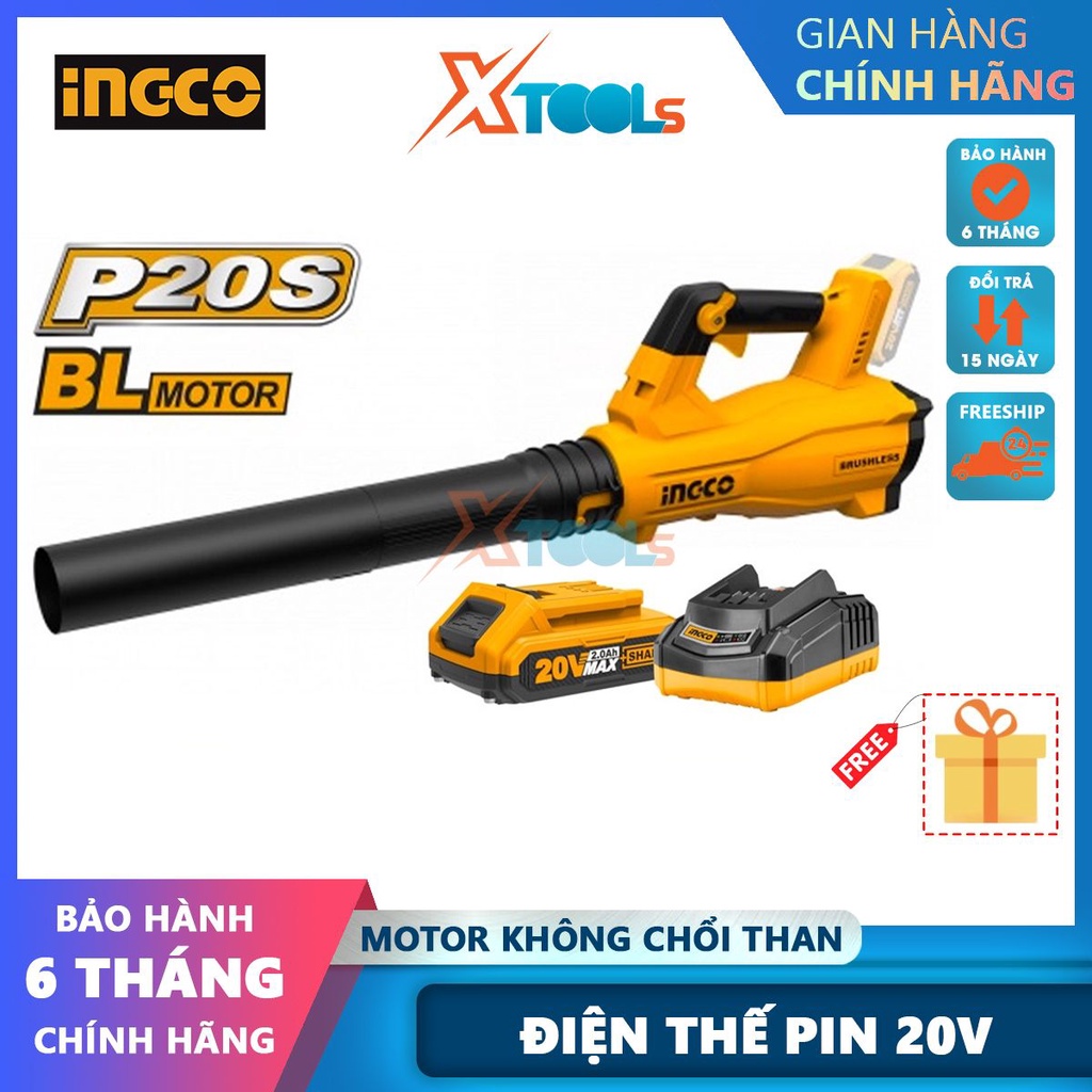 Máy thổi bụi dùng pin 20V INGCO CABLI20428 không chổi than (không kèm theo pin và sạc) máy thổi lá [CHÍNH HÃNG][XTOOLS]