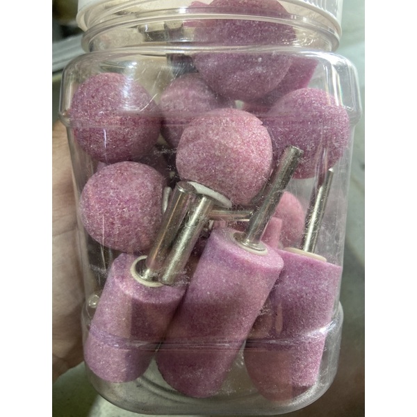 Đá hồng Mũi đá mài mini - đá mài máy khoan - cán 3ly / 6ly