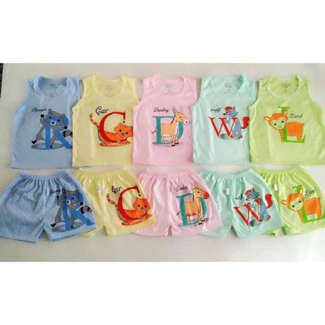 Set 5 bộ cotton ba lỗ đùi cho bé