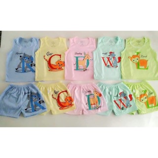 Set 5 bộ cotton ba lỗ đùi cho bé