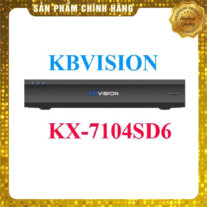 Đầu ghi hình camera  thương hiệu Mỹ 4 kênh KBvision KX-7104SD6 (hỗ trợ đồng thời camera IP 5MP, CVI,TVI,AHD,ANALOG)