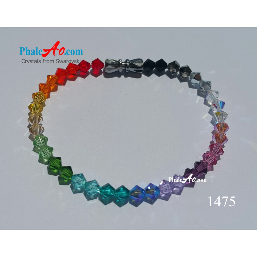 Vòng tay pha lê Swarovski hạt nón 4ly 5328, nhiều màu rực rỡ tùy chọn bicone xilion