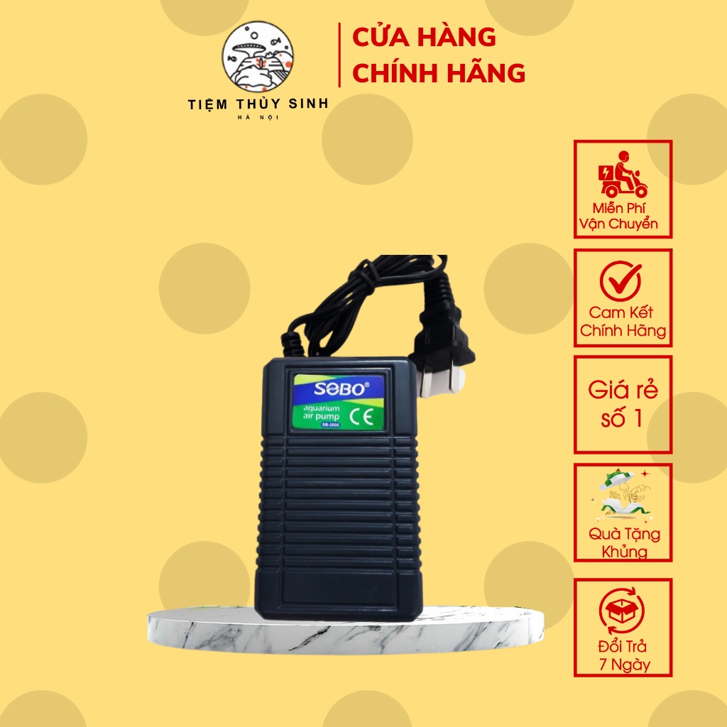 Máy Sủi Khí Oxy Sobo 2800 Cực Khoẻ Kèm Bộ Dây Quả Sủi (Máy Sục Khí Oxy Dùng Cho Bể Cá Cảnh Dưới 100 Lít)