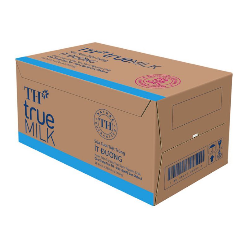 THÙNG 48 BỊCH SỮA TH TRUE MILK 220ML ÍT ĐƯỜNG