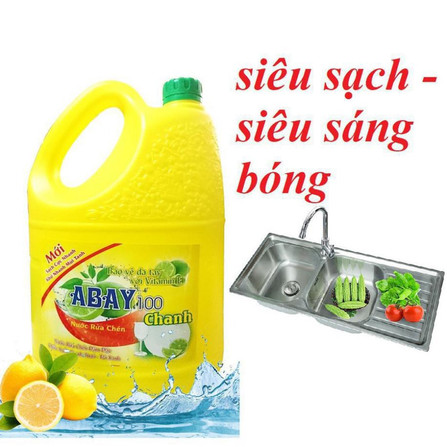 NƯỚC RỬA CHÉN HƯƠNG CHANH  ABAY 4 Kg SIÊU TIẾT KIỆM – Siêu Sạch – Siêu Thơm - Siêu rẻ