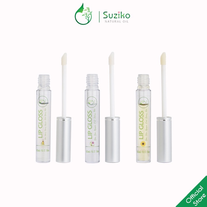 Lip Gloss dầu olive nguyên chất Suziko dưỡng môi ẩm mịn tươi hồng |5ml