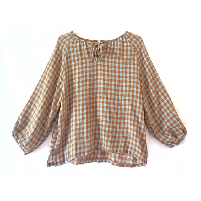 ÁO KẺ CARO TAY BỒNG ULZZANG