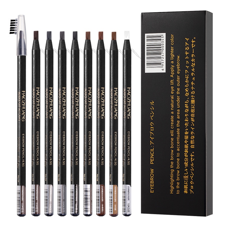 Bút chì kẻ lông mày GECOMO 9 màu không nhòe chống nước lâu dài tùy chọn