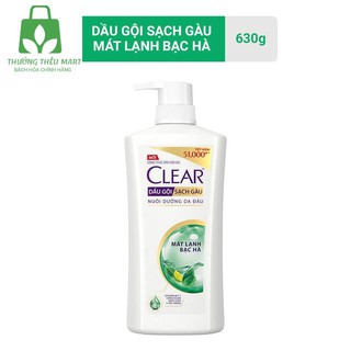 Dầu gội trị gàu Clear mát lạnh bạc hà 630g