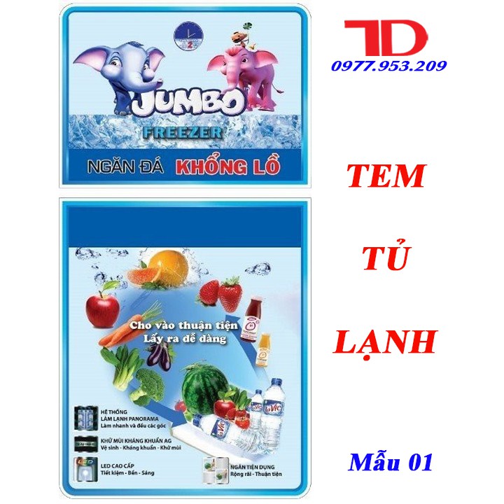 Miếng dán tủ lạnh, tem trang trí tủ lạnh mẫu 5