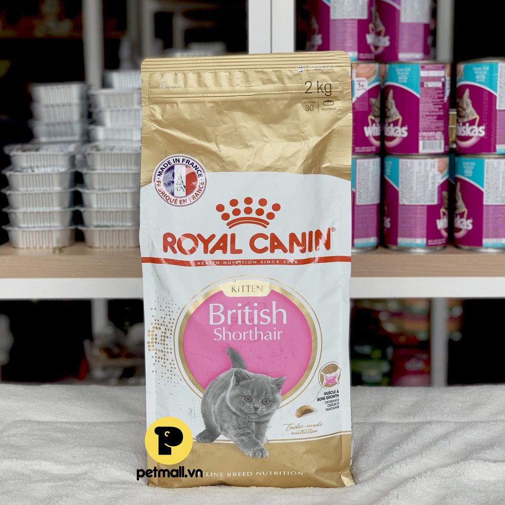 [Mã 229FMCGSALE giảm 8% đơn 500K] Thức ăn mèo Royal Canin British Shorthair Kitten 2kg - mèo Anh lông ngắn