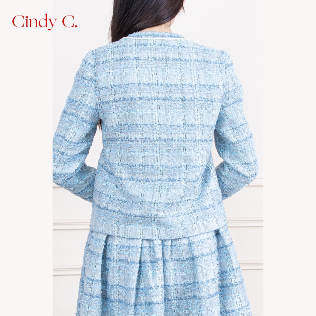 GIẢM GIÁ !!! Set Áo khoác kèm chân váy Fleur CINDY C chất liệu dạ Tweed thanh lich nữ tính 917 / 918