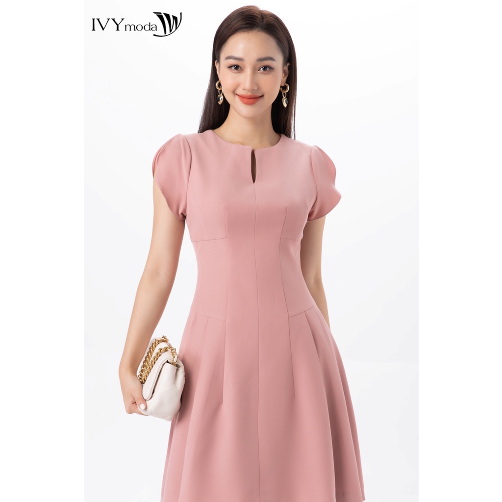 Đầm tay hến chiết eo IVY moda MS 48B9205