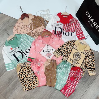 Pijama lụa hoạ tiết cực đẹp màu vàng mẫu mới