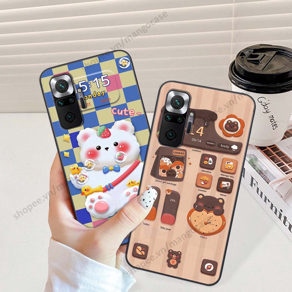 Ốp lưng Xiaomi Redmi Note 10 / Note 10 Pro hình gấu, thỏ, đồng hồ cute dễ thương
