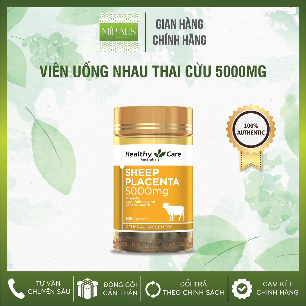 Nhau Thai Cừu - Sheep Placenta Healthy Care 5000mg của Úc (100 viên)