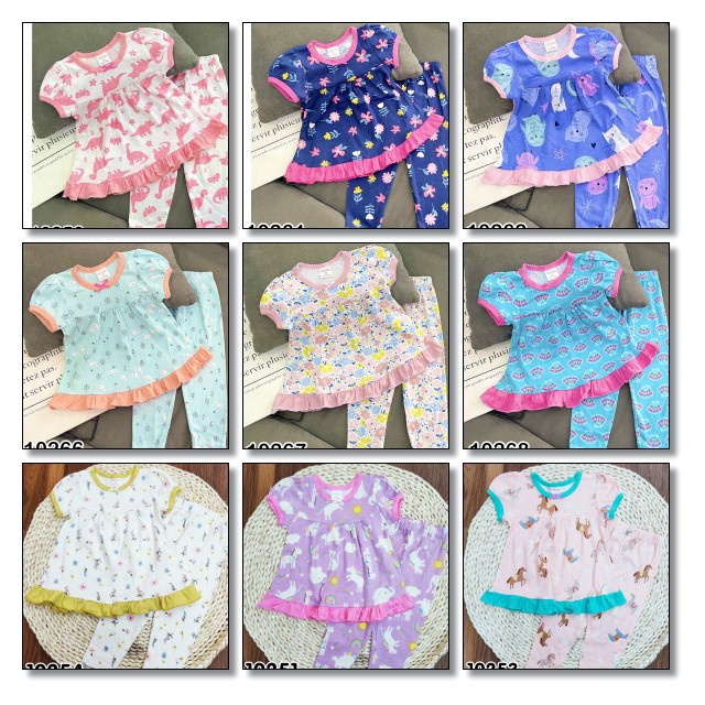 BỘ TAY NGẮN QUẦN DÀI SIÊU DỄ THƯƠNG CHO BÉ GÁI 9-21KG