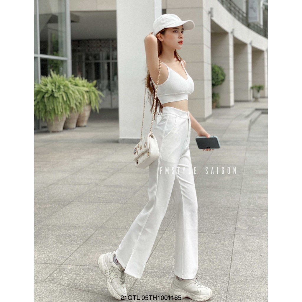 [Mã SKAMCLU7 giảm 10% tối đa 50K đơn 0Đ] Quần tây loe trơn xẻ lai 09145 ulzzang Fmstyle Saigon 21QTL05TH1001