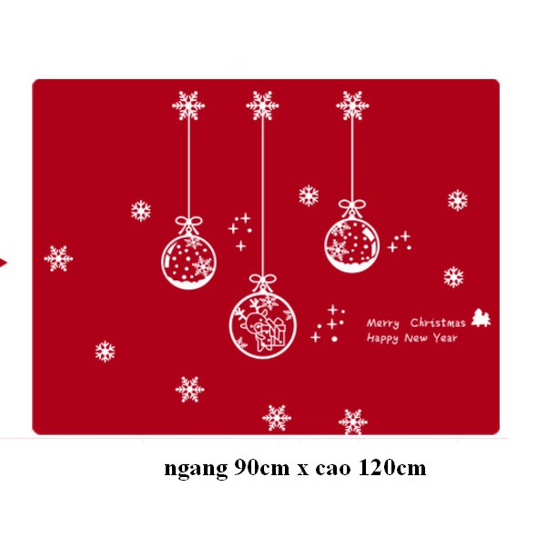 Decal Trang Trí Noel Hít Tĩnh Điện Hai Mặt Không Dơ Kính Mẫu Trái Châu