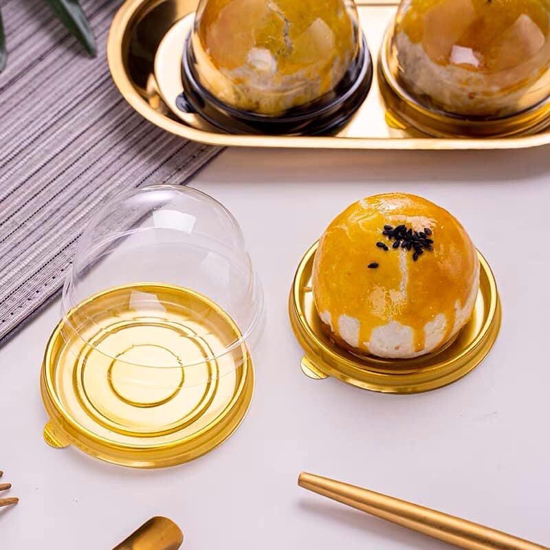 Combo 50 Hộp nhựa nắp cầu đựng bánh trung thu 50- 80gr
